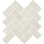 Newport White Concrete Look Herringbone Mosaic Tile 12x14 | Tile Club