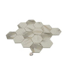 Recycled Glass Hexagon Mosaic In Calacatta Marble Color | Tile Club