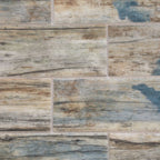 Recycled Glass Subway Mosaic Tile In Blue Wood Color | Tile Club