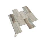 Recycled Glass Subway Mosaic Tile In Wood Color | Tile Club