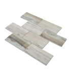 Recycled Glass Subway Mosaic Tile In Wood Color | Tile Club