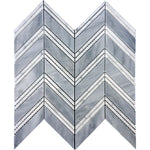 Nova Chevron Bardiglio Marble Tile Sample
