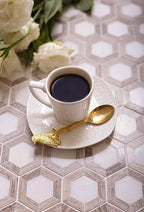 Nova Hex Wooden Beige Marble Tile