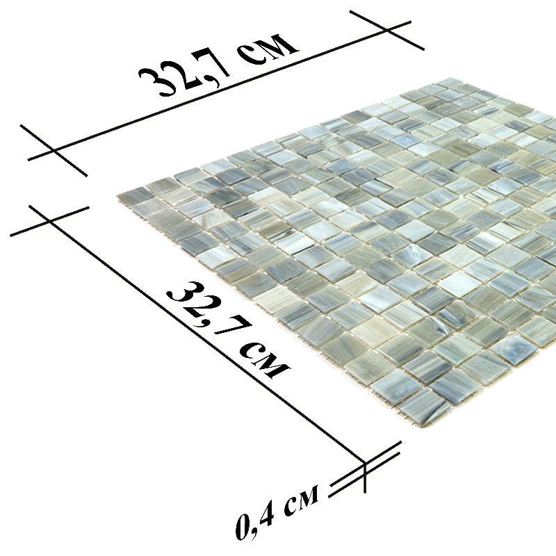 Nautical Blue & White Mixed Squares Glass Pool Tile