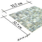 Nautical Blue & White Mixed Squares Glass Pool Tile | Tile Club