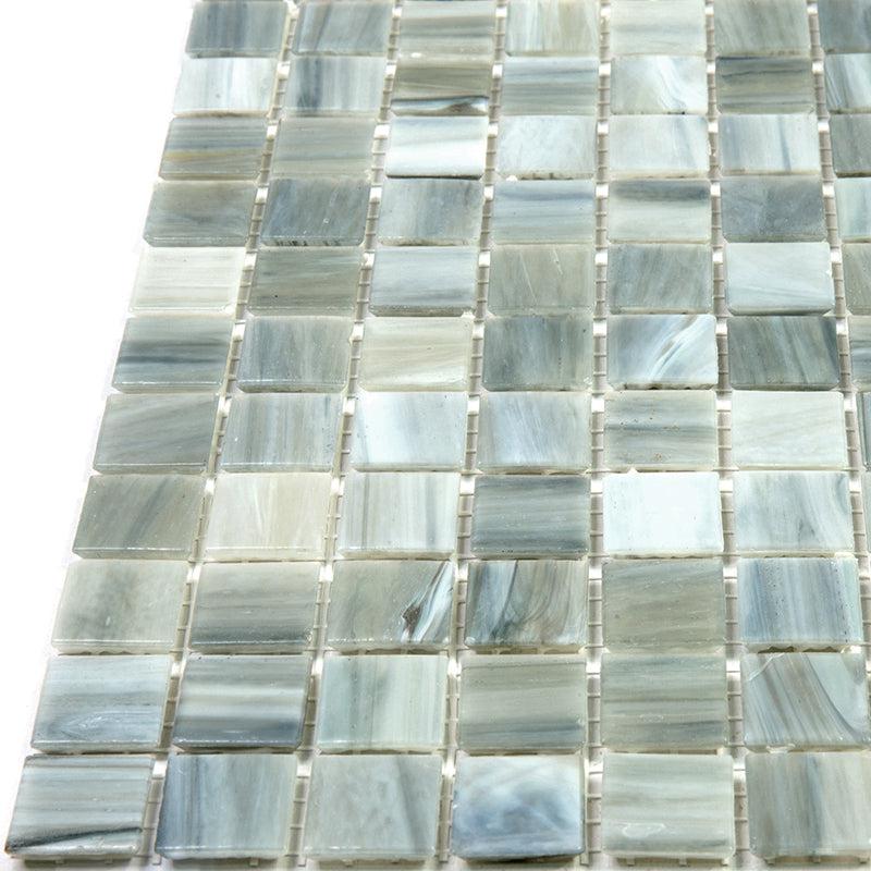 Nautical Blue & White Mixed Squares Glass Pool Tile | Tile Club