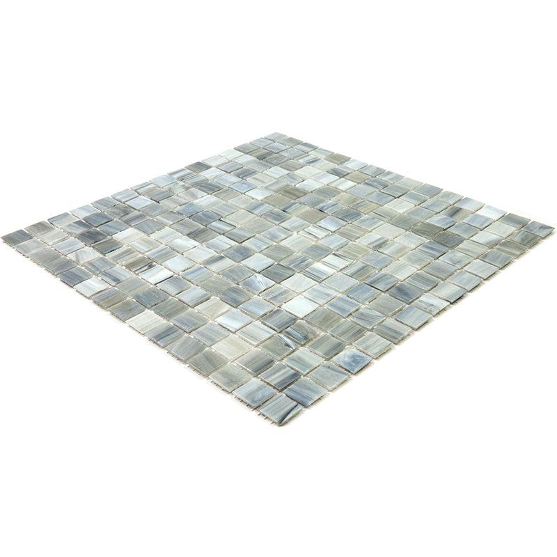 Nautical Blue & White Mixed Squares Glass Pool Tile | Tile Club