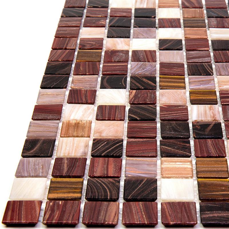 Brown Ombre Squares Glass Tile | Tile Club