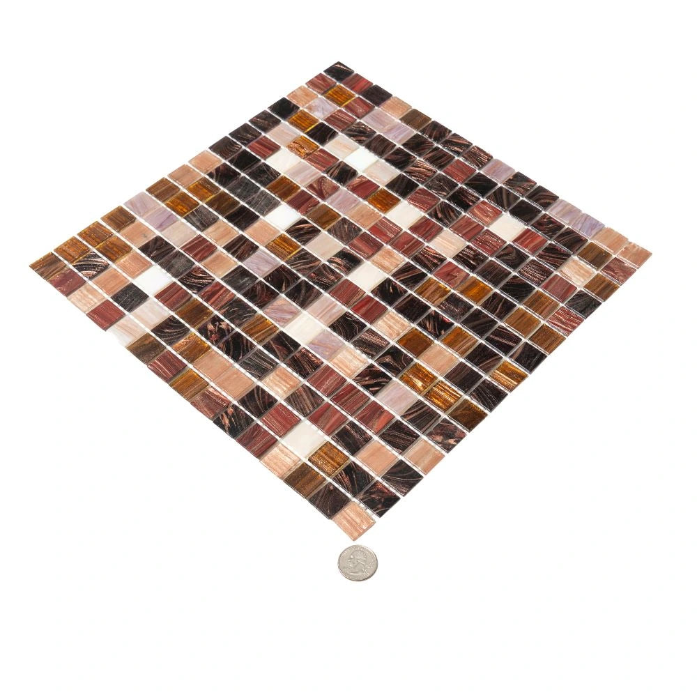 Brown Ombre Squares Glass Tile