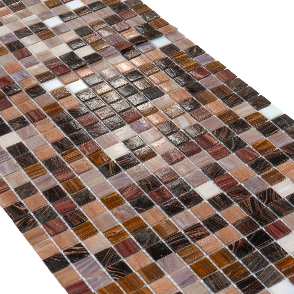 Brown Ombre Squares Glass Tile