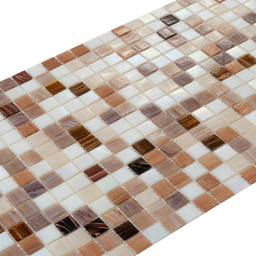 Brown Ombre Squares Glass Tile