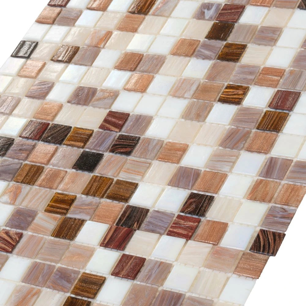 Brown Ombre Squares Glass Tile