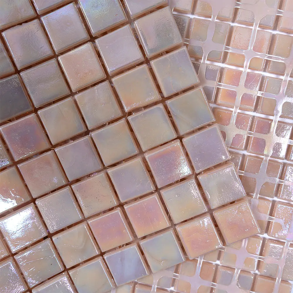 Peach Sunrise Glass Squares Tile | Tile Club
