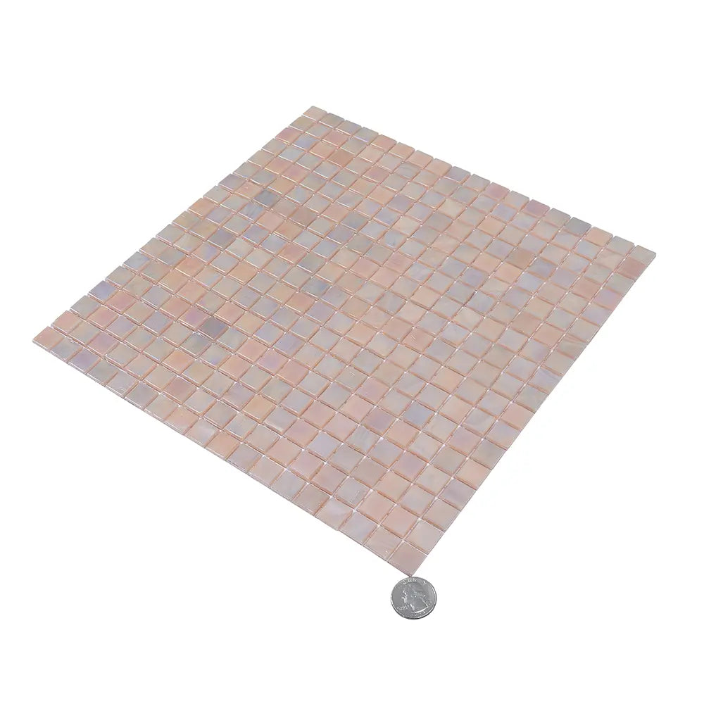 Peach Sunrise Glass Squares Tile | Tile Club