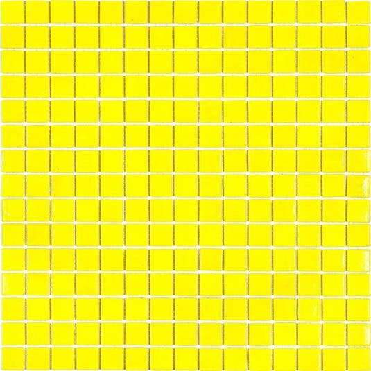 Neon Yellow Squares Glass Pool Tile Sample