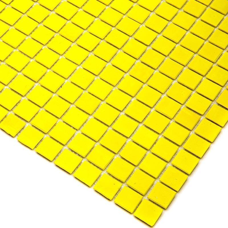 Neon Yellow Squares Glass Pool Tile