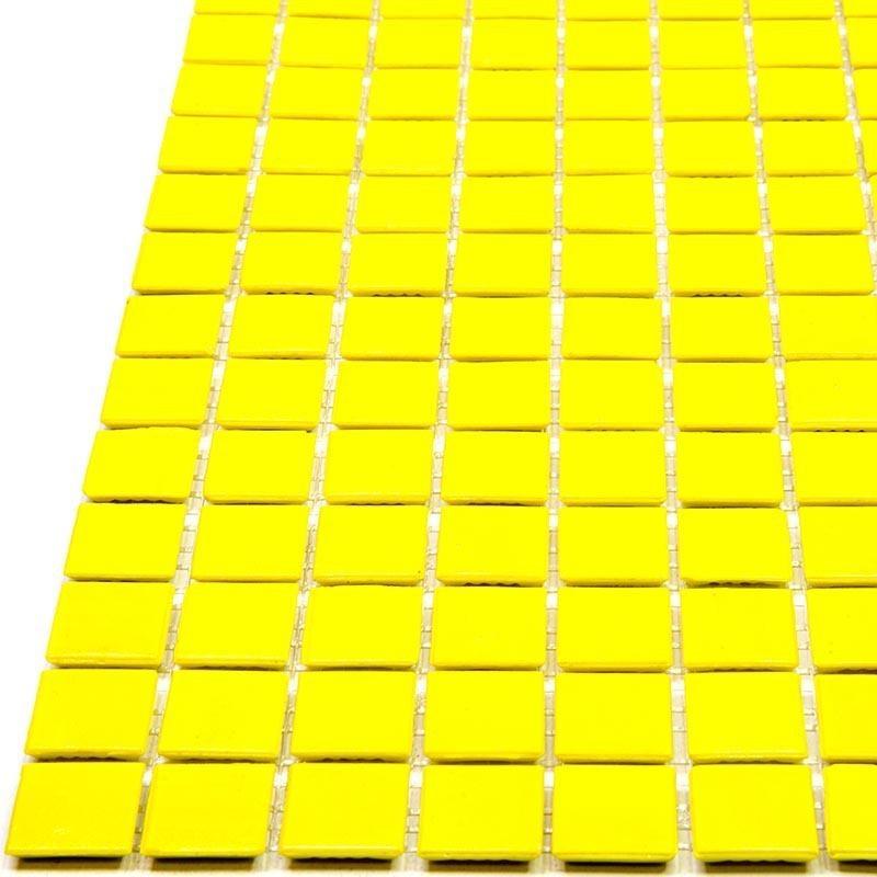 Neon Yellow Squares Glass Pool Tile | Tile Club