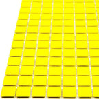 Neon Yellow Squares Glass Pool Tile | Tile Club