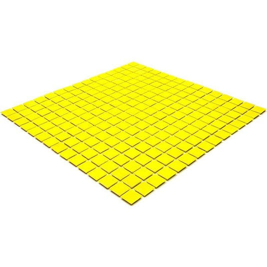 Neon Yellow Squares Glass Pool Tile | Tile Club