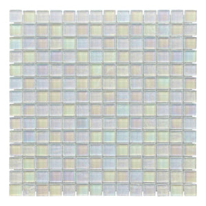 Neptune White Glass Mosaic Tile 1X1