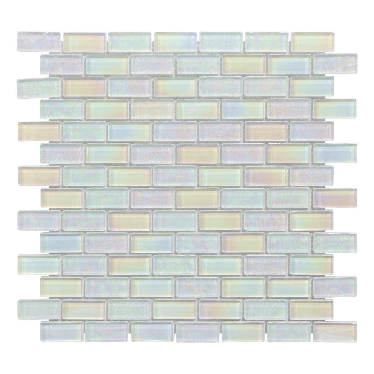 Neptune White 1X2 Glass Brick Tile