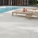 Newport White Concrete Look Porcelain Tile 24x48 Outdoor Pool Patio