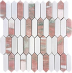 Norwegian Rose Marble Mosaic Picket Tile