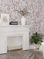 Norwegian Rose Pink and White Leaf Marble Mosaic Tile