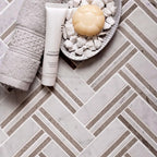 Nova Herringbone Beige Marble Tile