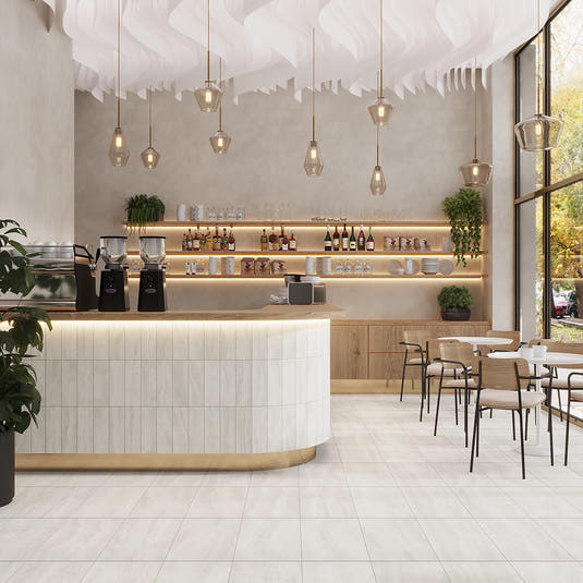 Novato Bianco 12x24 Travertine Porcelain Tile | Tile Club