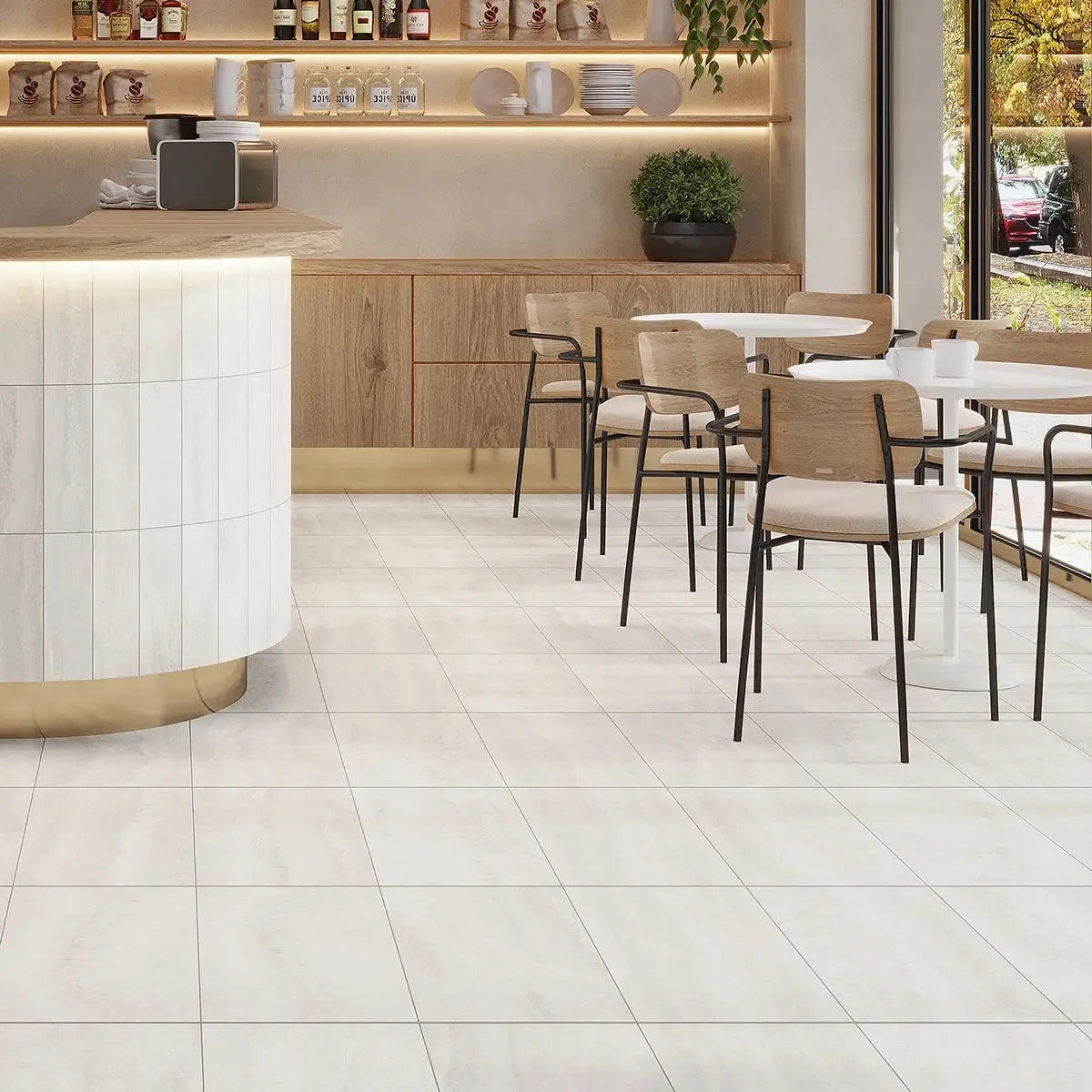 Novato Bianco 12x24 Travertine Porcelain Tile | Tile Club