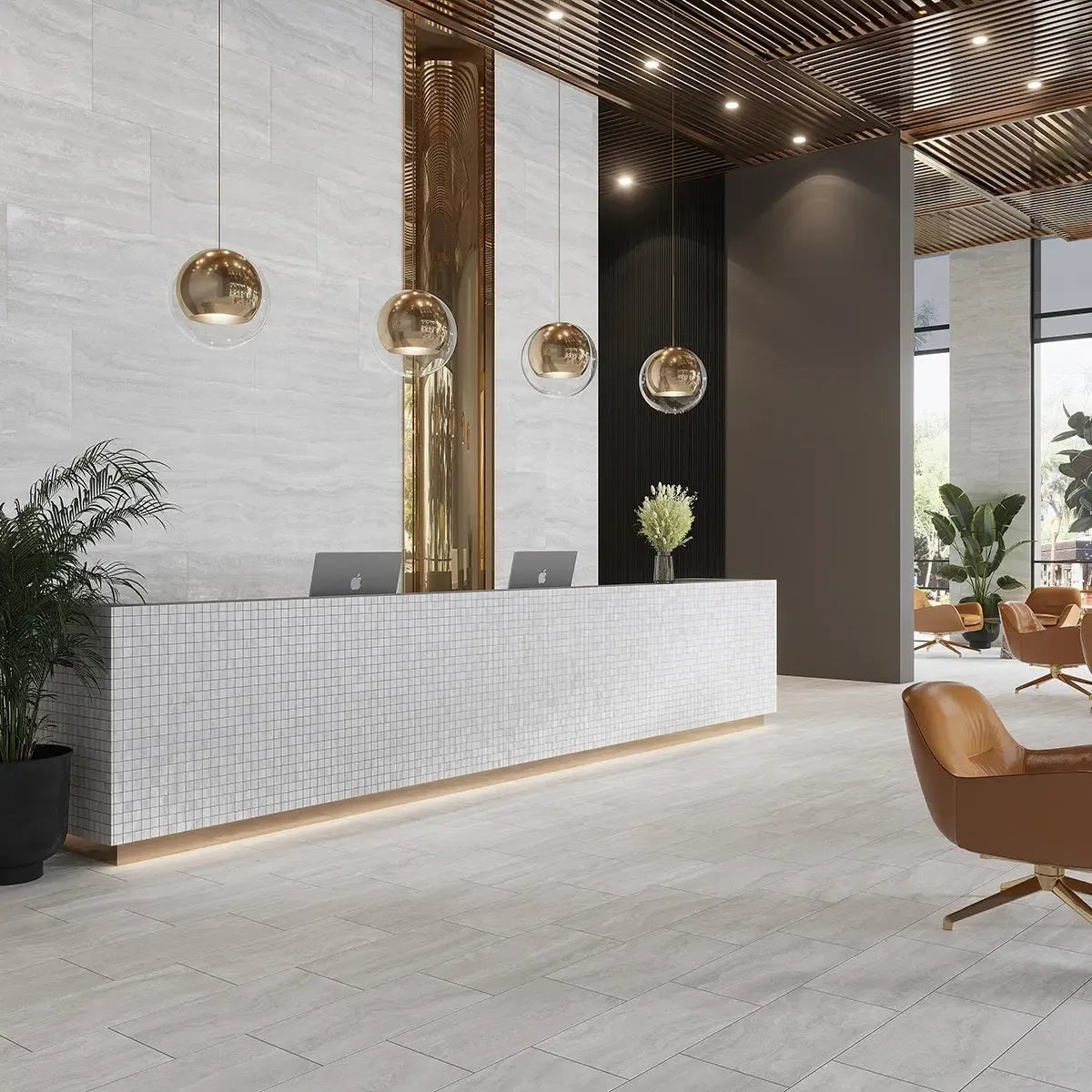 Novato Grigio 12x24 Travertine Porcelain Tile | Tile Club