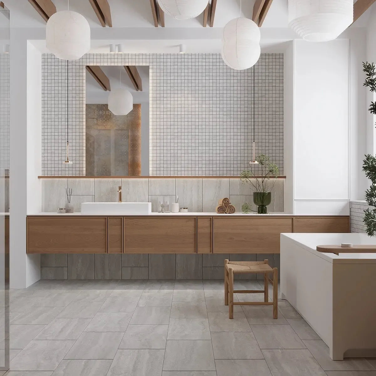 Novato Grigio 12x24 Travertine Porcelain Tile | Tile Club