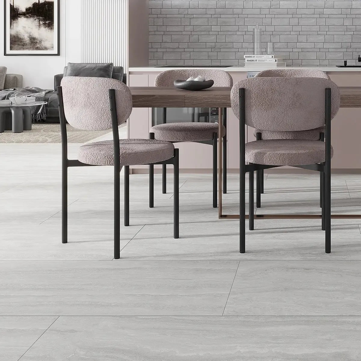 Novato Grigio 24x48 Travertine Porcelain Tile | Tile Club