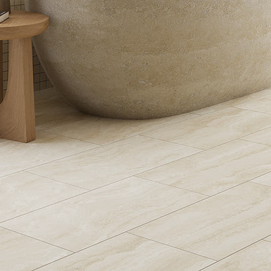 Novato Sabbia 12x24 Travertine Porcelain Tile | Tile Club