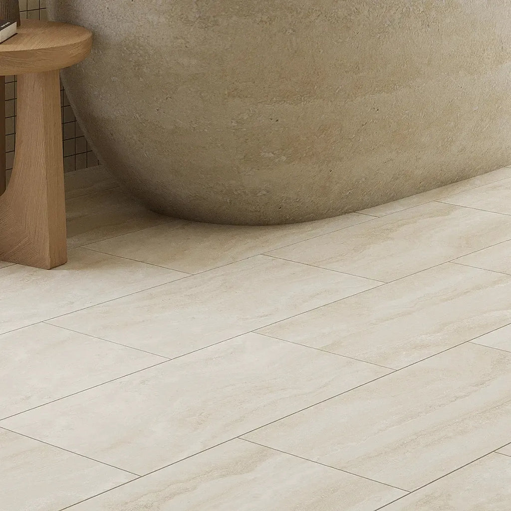 Novato Sabbia 12x24 Travertine Porcelain Tile | Tile Club