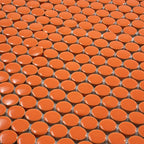 Orange Buttons Porcelain Penny Round Tile | Tile Club