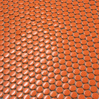 Orange Buttons Porcelain Penny Round Tile | Tile Club