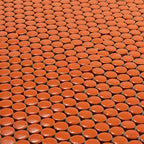 Orange Buttons Porcelain Penny Round Tile | Tile Club