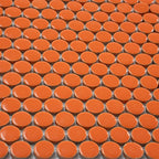 Orange Buttons Porcelain Penny Round Tile | Tile Club