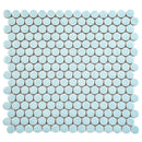 Light Blue Buttons Porcelain Penny Round Tile | Tile Club