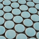 Light Blue Buttons Porcelain Penny Round Tile | Tile Club