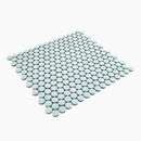 Light Blue Buttons Porcelain Penny Round Tile | Tile Club
