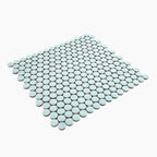 Light Blue Buttons Porcelain Penny Round Tile | Tile Club
