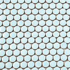 Light Blue Buttons Porcelain Penny Round Tile | Tile Club