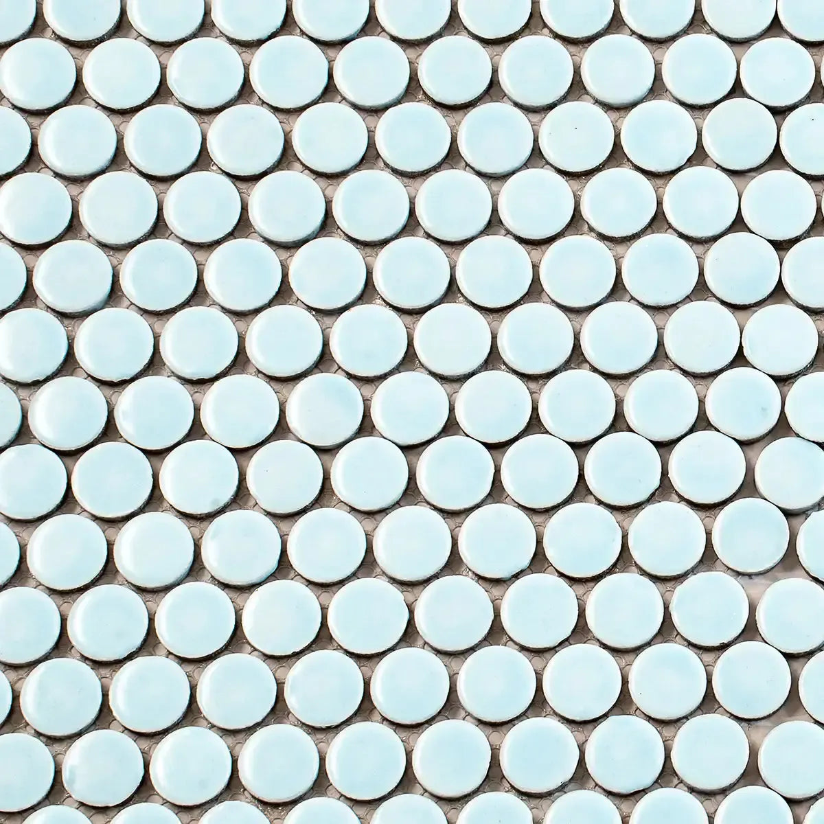 Light Blue Buttons Porcelain Penny Round Tile | Tile Club
