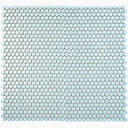 Light Blue Buttons Porcelain Penny Round Tile | Tile Club