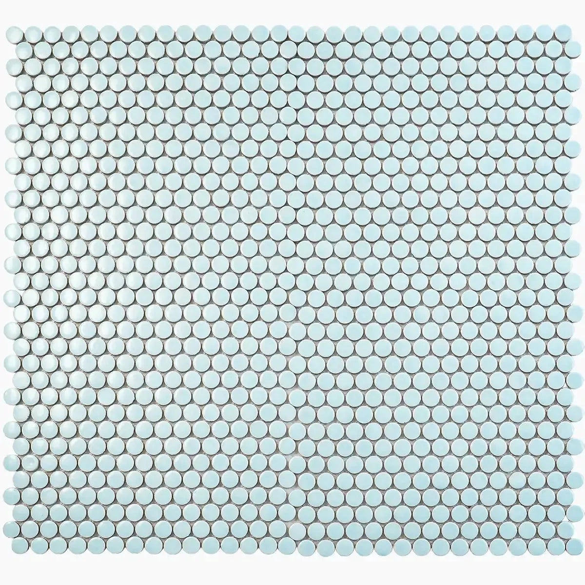Light Blue Buttons Porcelain Penny Round Tile | Tile Club