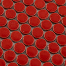 Red Buttons Porcelain Penny Round Tile | Tile Club