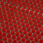 Red Buttons Porcelain Penny Round Tile | Tile Club